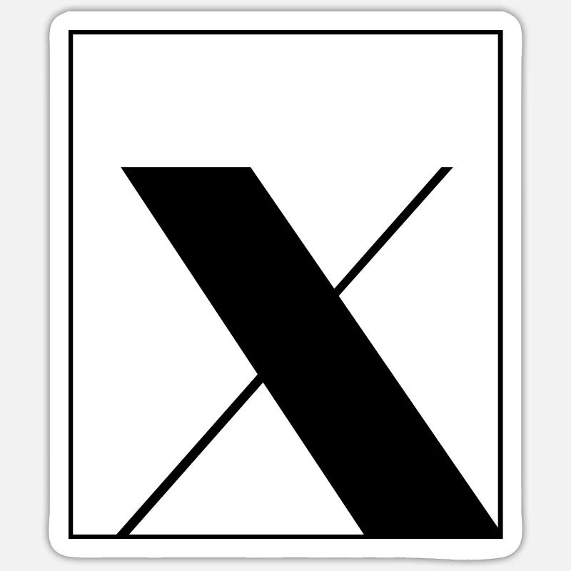 Lettre alphabet x - Sticker taille S (10 x 10 cm) - blanc mat