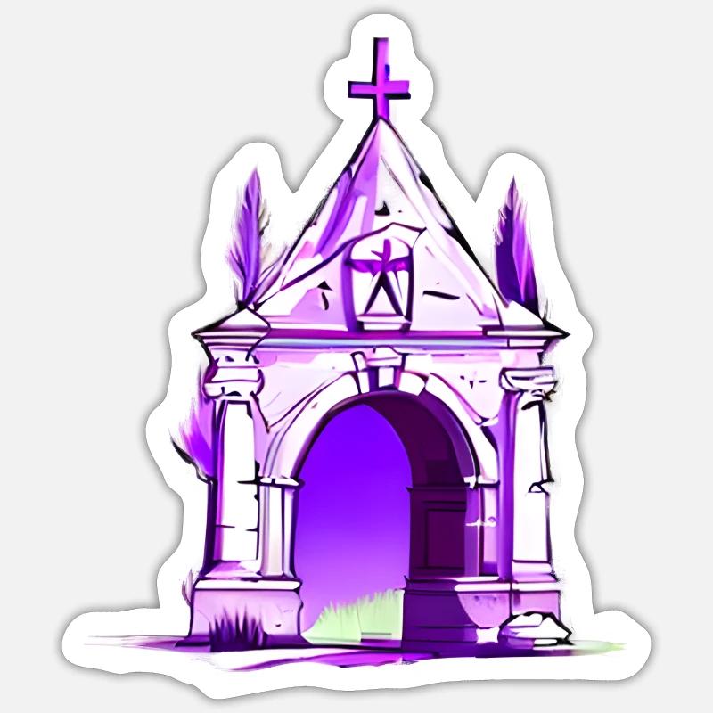 Mausolée - Sticker taille S (10 x 10 cm) - blanc mat