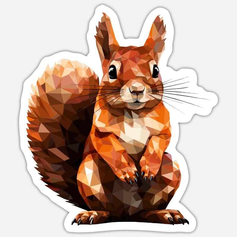 Eichhörnchen im Polygon Stil Sticker Größe S (10 x 10 cm)