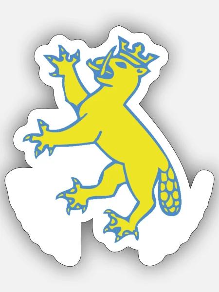 Biberacher Wappen Biber - Sticker Größe S (10 x 10 cm) - Mattweiß