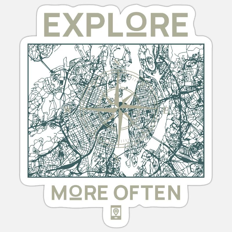 Explore More Often - Sticker Größe S (10 x 10 cm) - Mattweiß