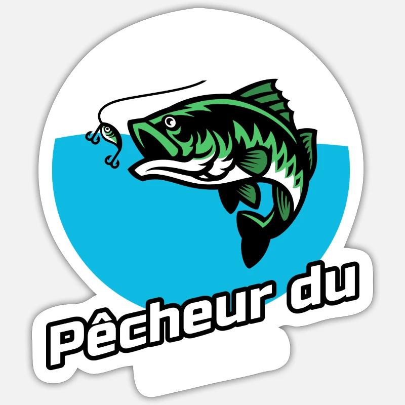 Pêcheur du dimanche Sticker taille S (10 x 10 cm)