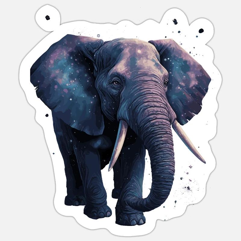 Eléphant d’Afrique - Sticker taille S (10 x 10 cm) - blanc mat