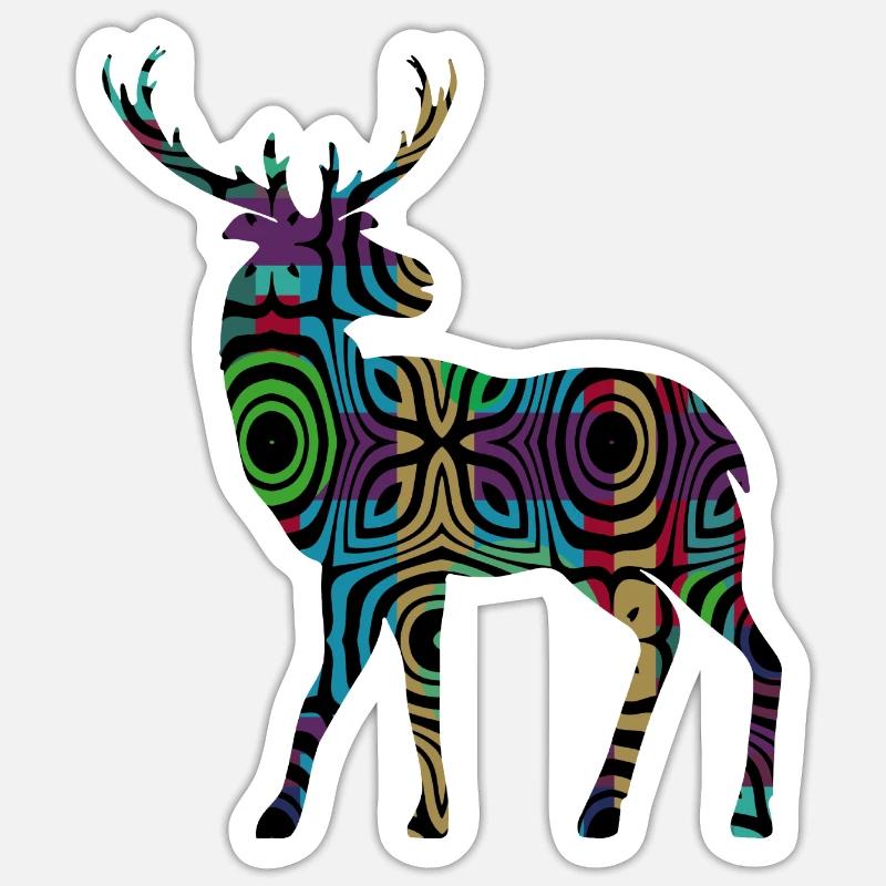 Hirsch - Sticker Größe S (10 x 10 cm) - Mattweiß