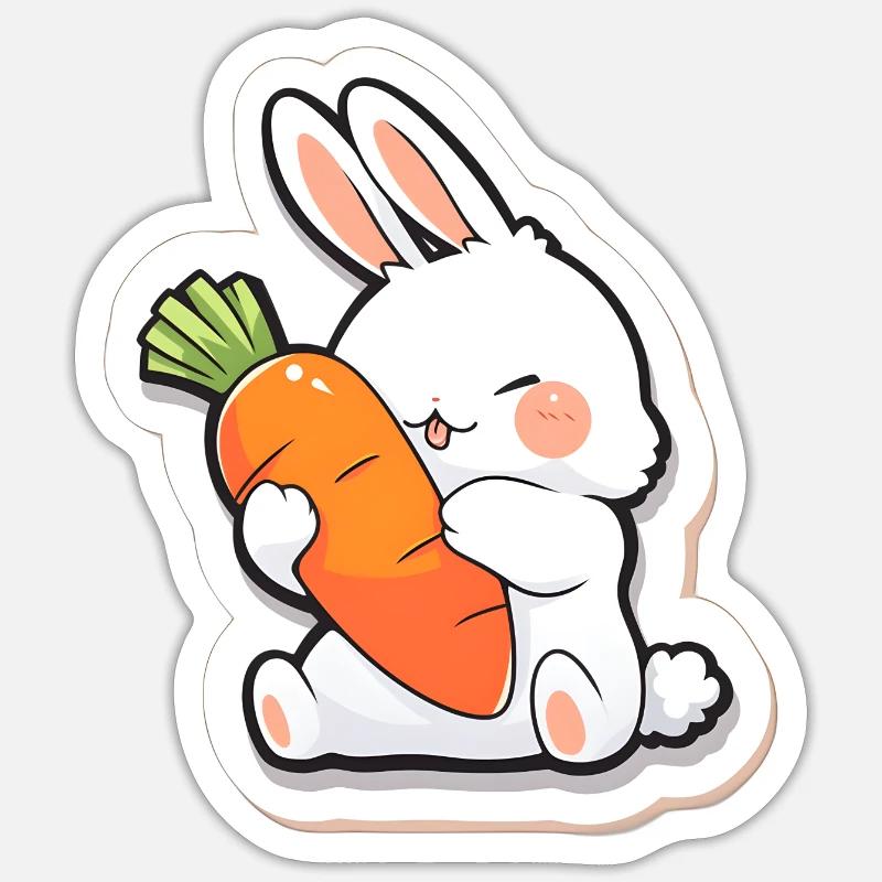 Playful bunny graffiti - Sticker size S (10 x 10 cm) - white matte