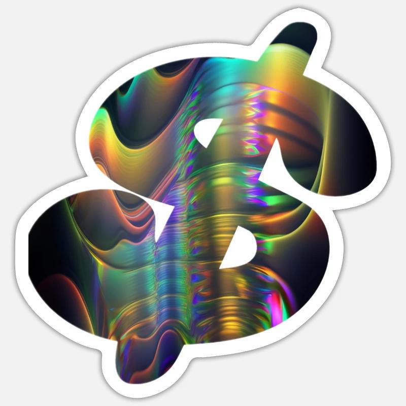 "Psychedelic Dollar$" Sticker size S (10 x 10 cm)