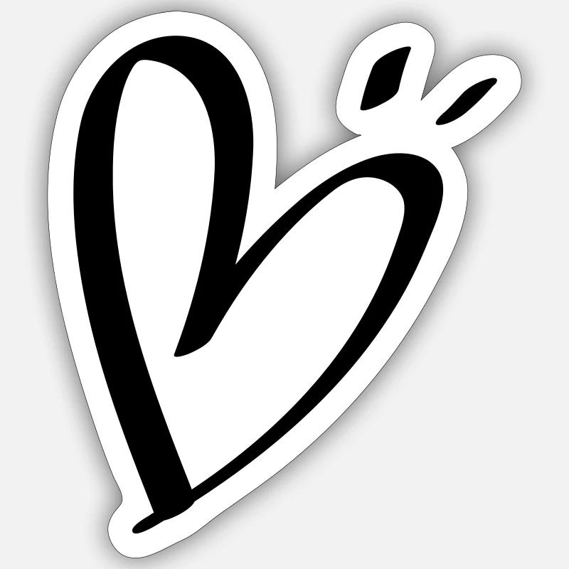 Herz - Sticker Größe S (10 x 10 cm) - Mattweiß
