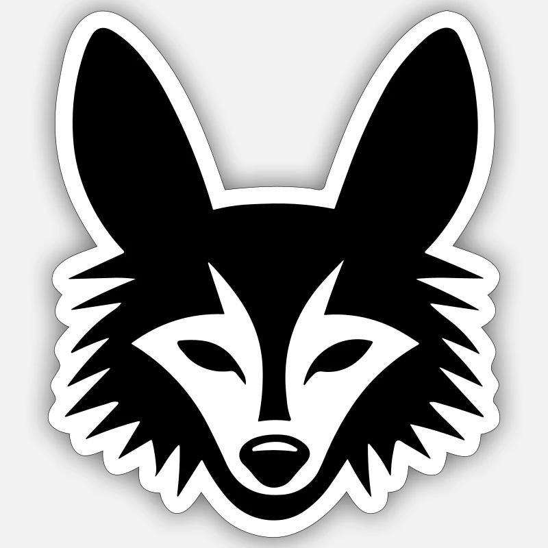 renard - Sticker taille S (10 x 10 cm) - blanc mat