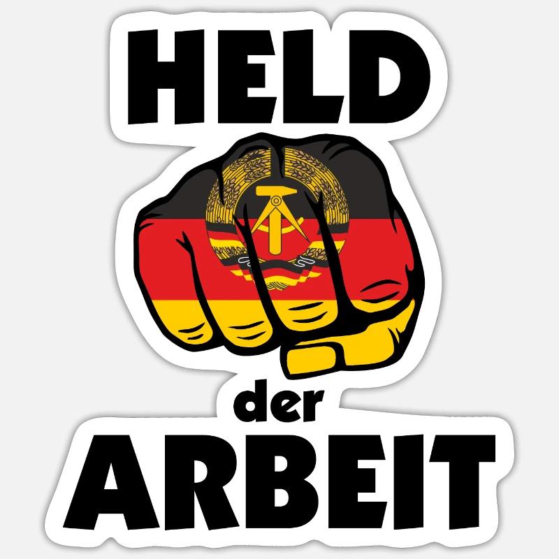 Held der Arbeit - Ostalgie DDR Sticker Größe S (10 x 10 cm)