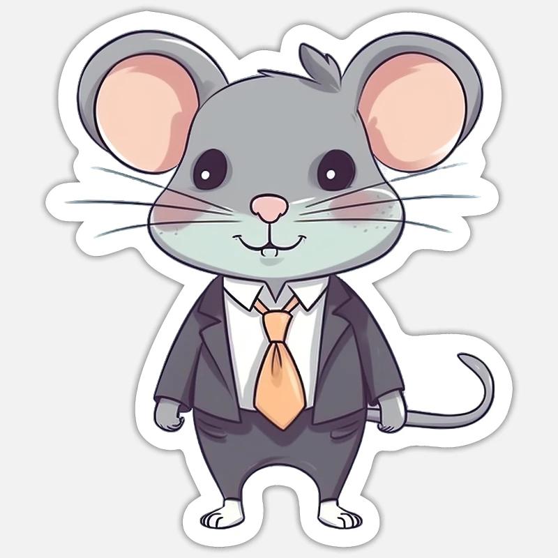 Souris Suave - Sticker taille S (10 x 10 cm) - blanc mat