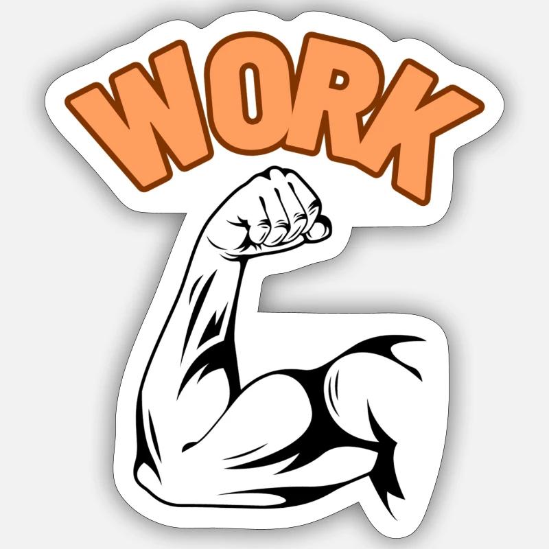 Work - Sticker Größe S (10 x 10 cm) - Mattweiß