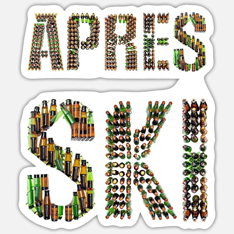 Après-ski - Sticker taille S (10 x 10 cm) - blanc mat