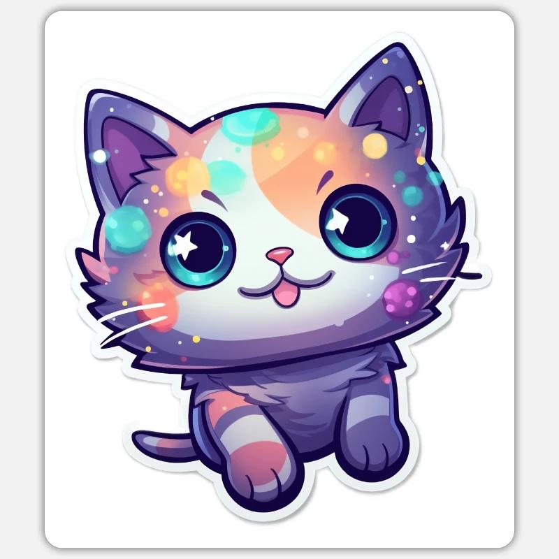 ein süßes Kätzchen - Sticker Größe S (10 x 10 cm) - Mattweiß