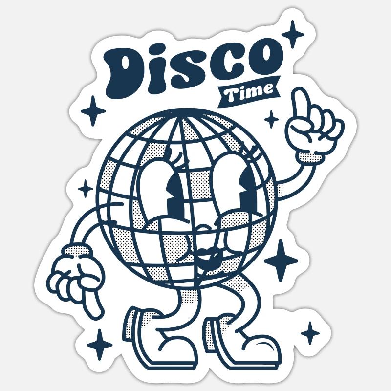 Temps discothèque - Sticker taille S (10 x 10 cm) - blanc mat