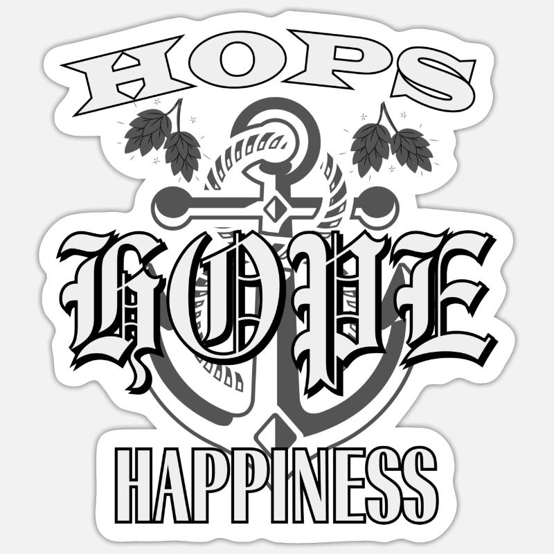 Malt Hope Glück - Sticker Größe S (10 x 10 cm) - Mattweiß