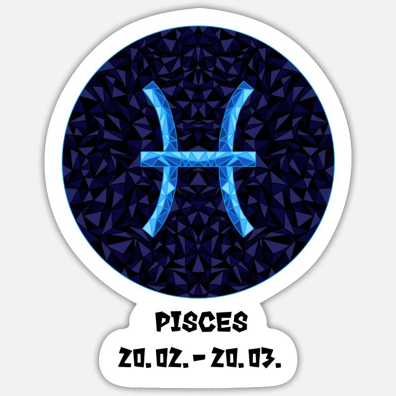 Poissons 20.02.-20.03. - Sticker taille S (10 x 10 cm) - blanc mat