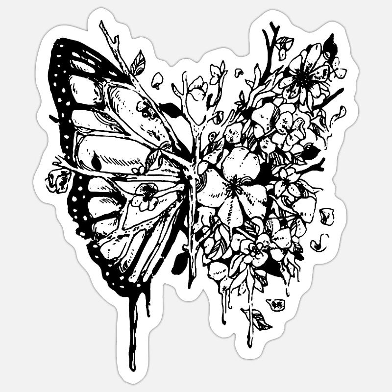 Tree Branches Butterfly Sticker size S (10 x 10 cm)