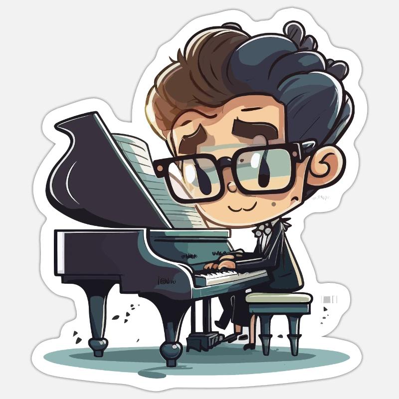 Virtuose classique - Sticker taille S (10 x 10 cm) - blanc mat