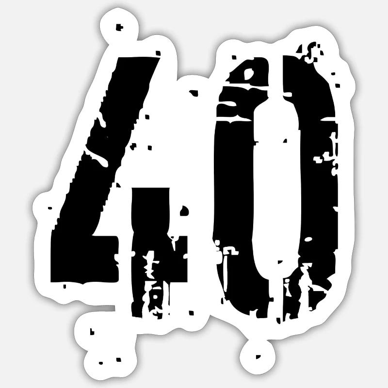 40 Number 40 - Sticker size S (10 x 10 cm) - white matte