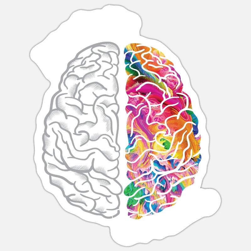 Analytic Creative Brain Left Brained Right Brained Sticker size S (10 x 10 cm)
