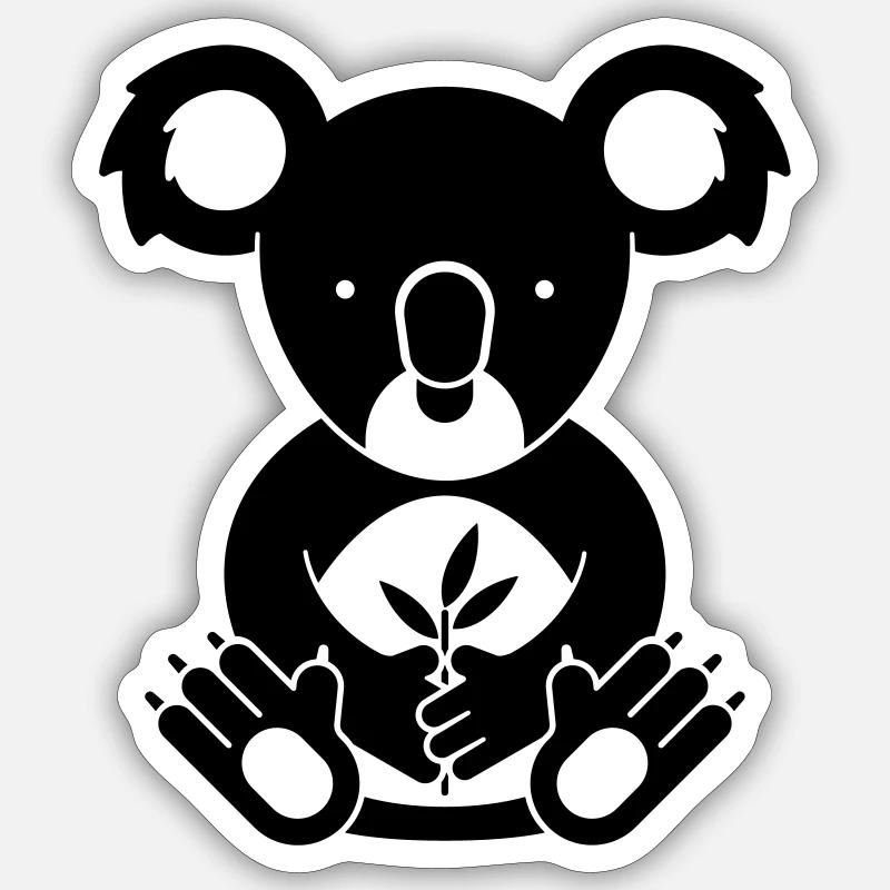 Koala mignon - Sticker taille S (10 x 10 cm) - blanc mat