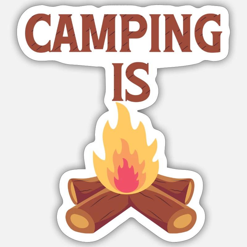 Feu de camping Sticker taille S (10 x 10 cm)