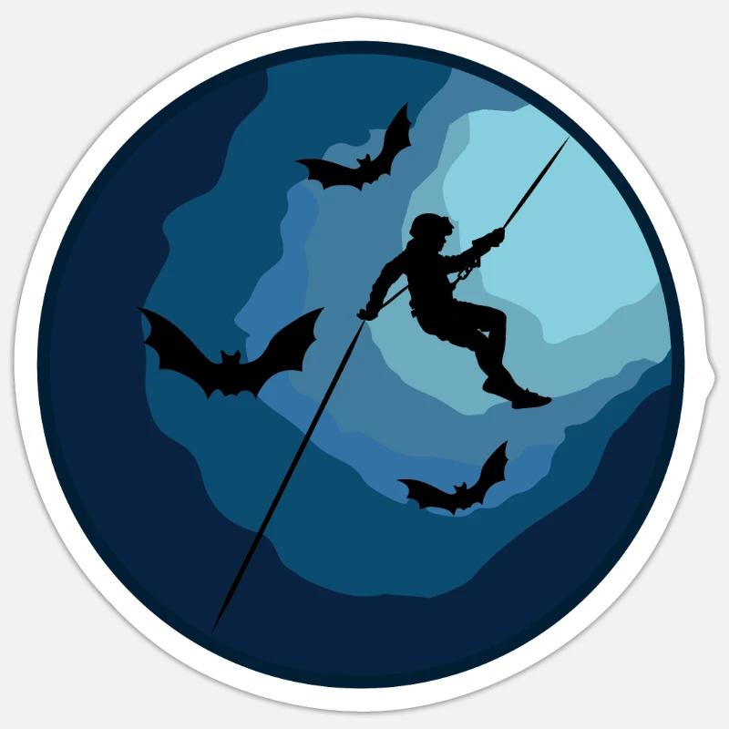 Speleo Caver - Caving Potholing Speleology - Sticker size S (10 x 10 cm) - white matte