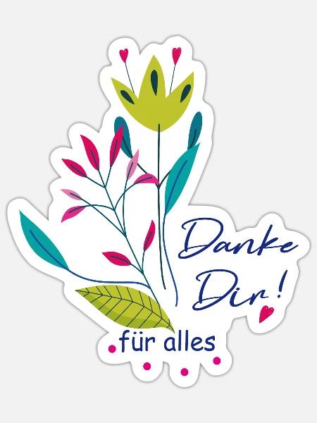 Danke Dir für alles - Sticker Größe S (10 x 10 cm) - Mattweiß