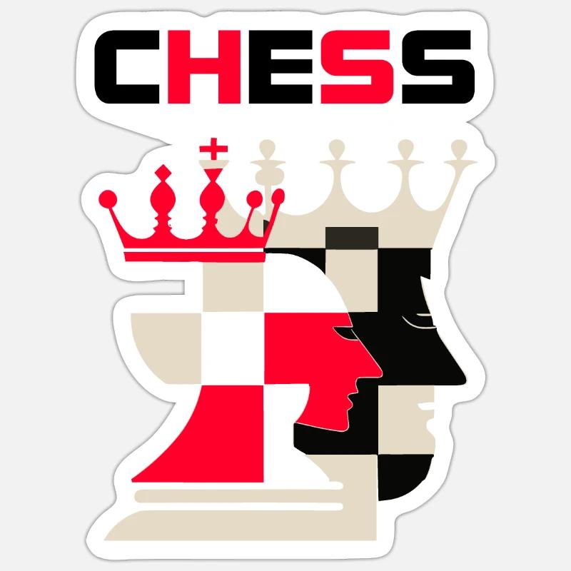 Paire d’échecs - Sticker taille S (10 x 10 cm) - blanc mat