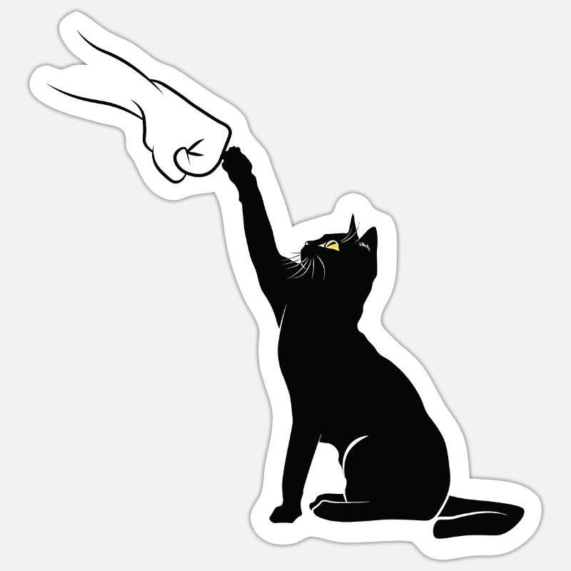 Schwarzer Katzenfauststoß Sticker Größe S (10 x 10 cm)