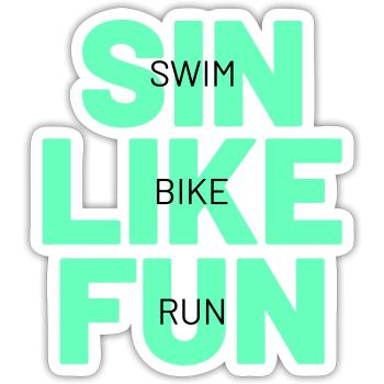 TRIATHLON sin like fun - Sticker size S (10 x 10 cm) - white matte - Front