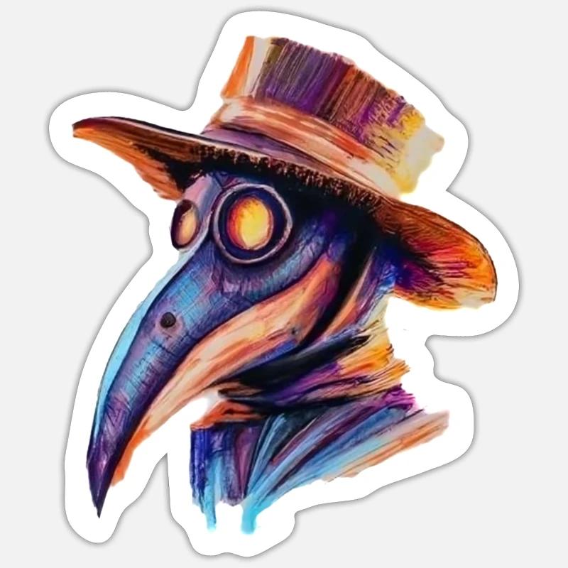 Stylized Medieval Doctor's Mask Sticker size S (10 x 10 cm)