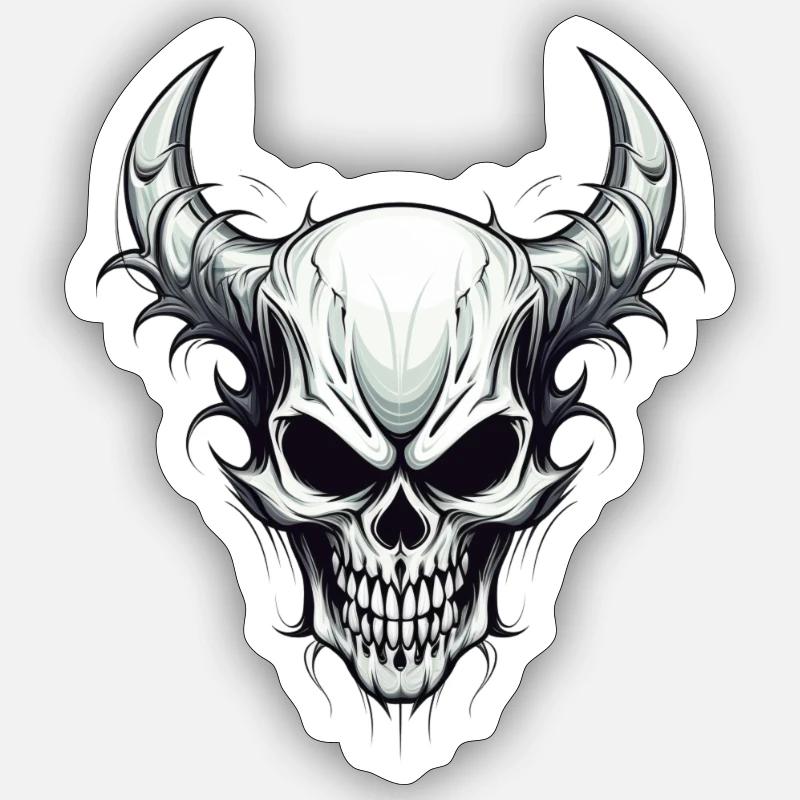 Skull - Sticker size S (10 x 10 cm) - white matte
