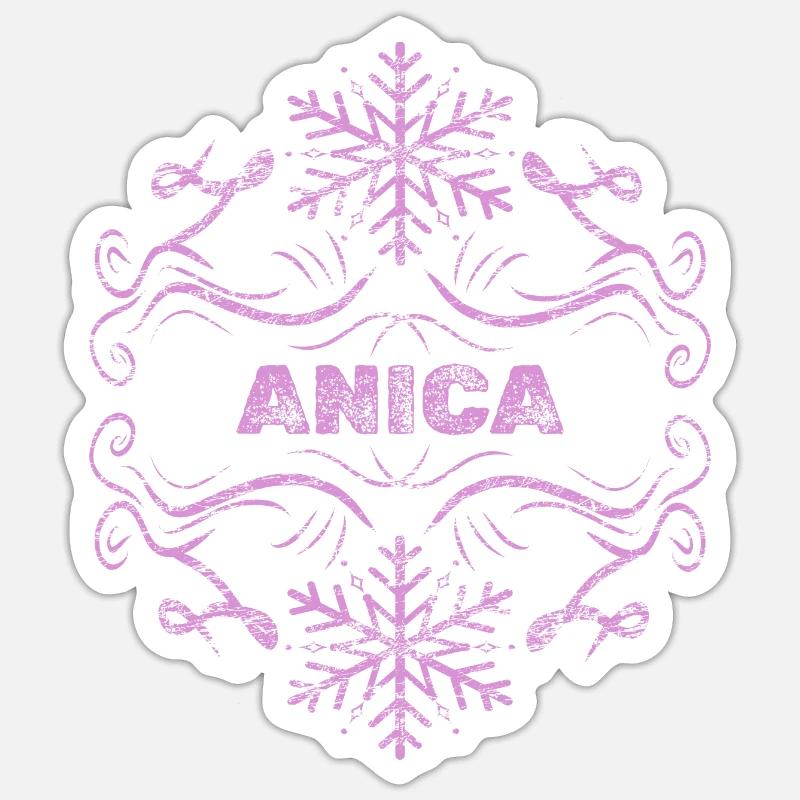 Mädchenname Anica - Sticker Größe S (10 x 10 cm) - Mattweiß