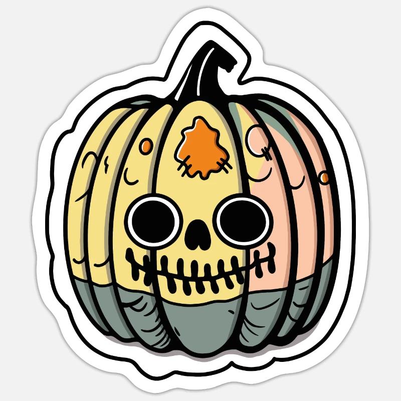 Kürbis Patchwork Halloween Sticker Größe S (10 x 10 cm)