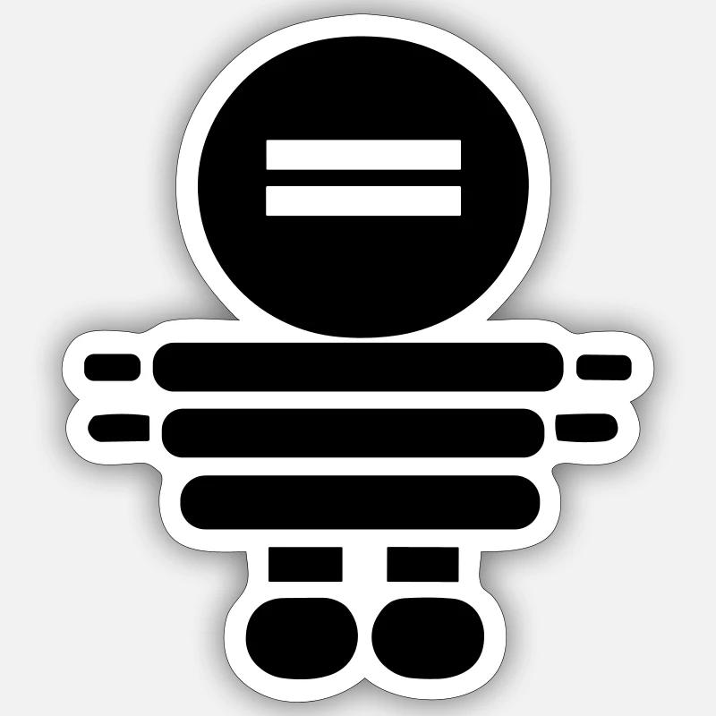 Kleiner Roboter - Sticker Größe S (10 x 10 cm) - Mattweiß