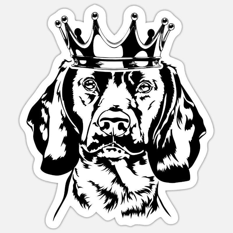 Lévrier bavarois Krone Wilsigns - Sticker taille S (10 x 10 cm) - blanc mat