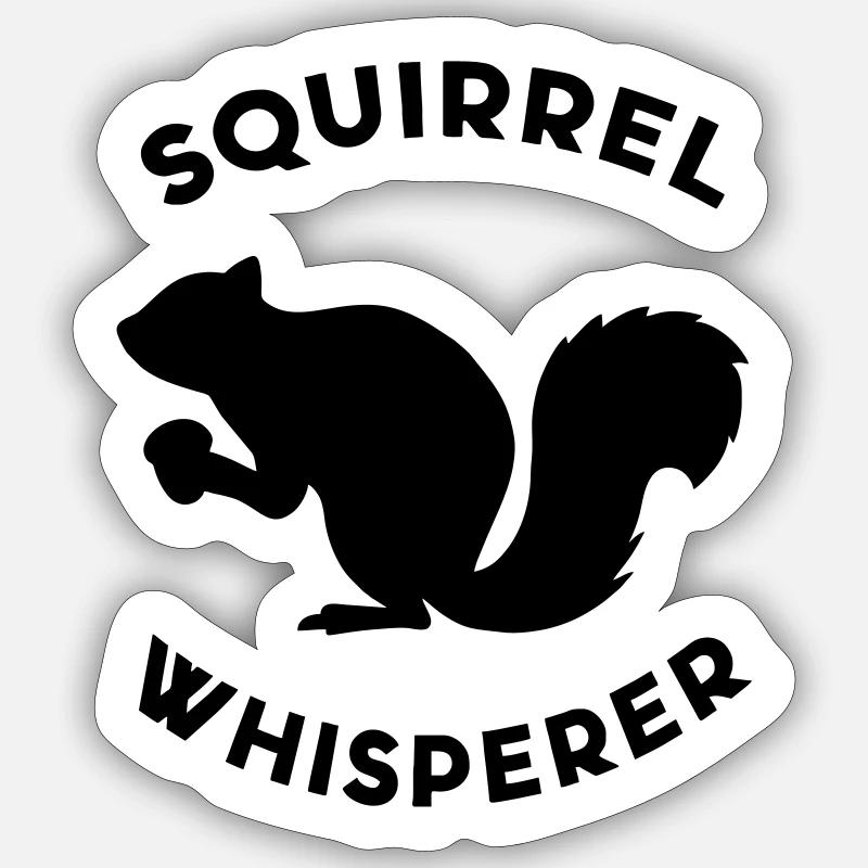 Écureuil chuchoteur - Sticker taille S (10 x 10 cm) - blanc mat