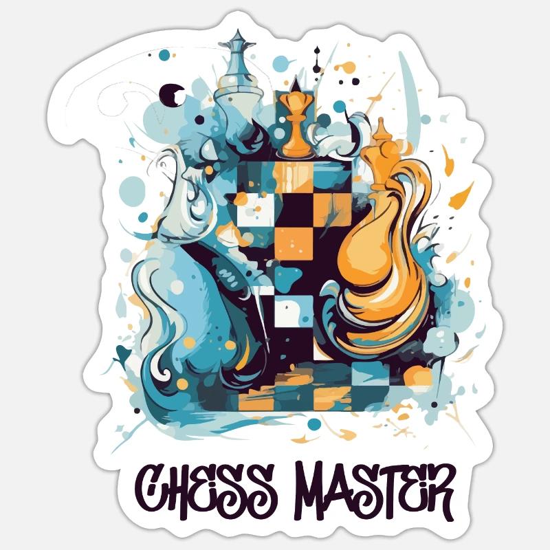 Chess Master - Sticker taille S (10 x 10 cm) - blanc mat
