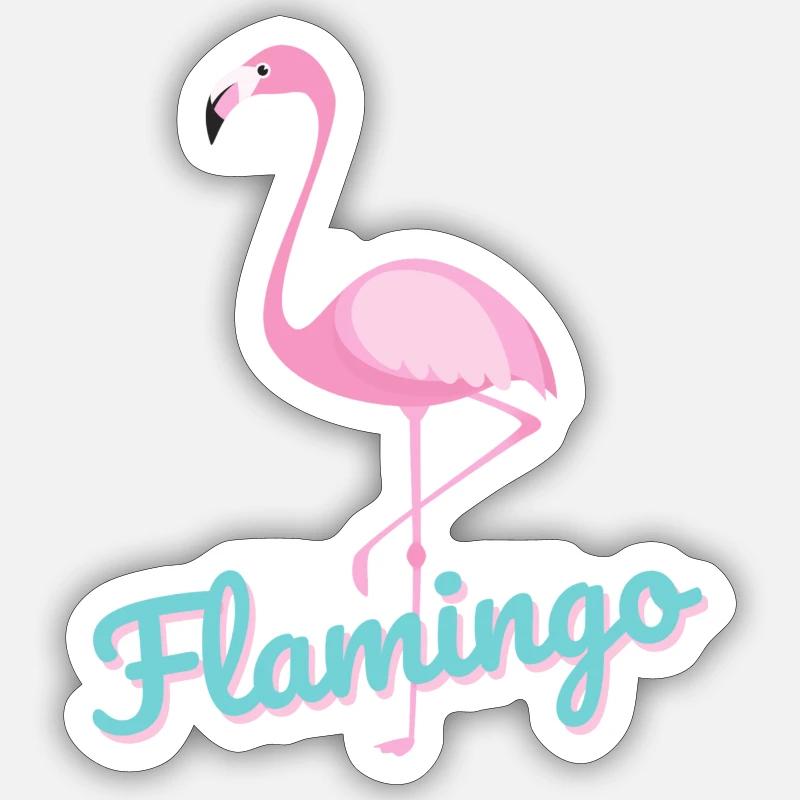 Flamingo - Sticker Größe S (10 x 10 cm) - Mattweiß