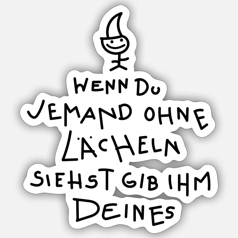 Lachen Sprüche Sticker Größe S (10 x 10 cm)
