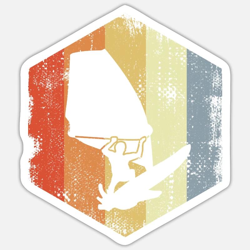 Windsurfer Drawing - Sticker size S (10 x 10 cm) - white matte