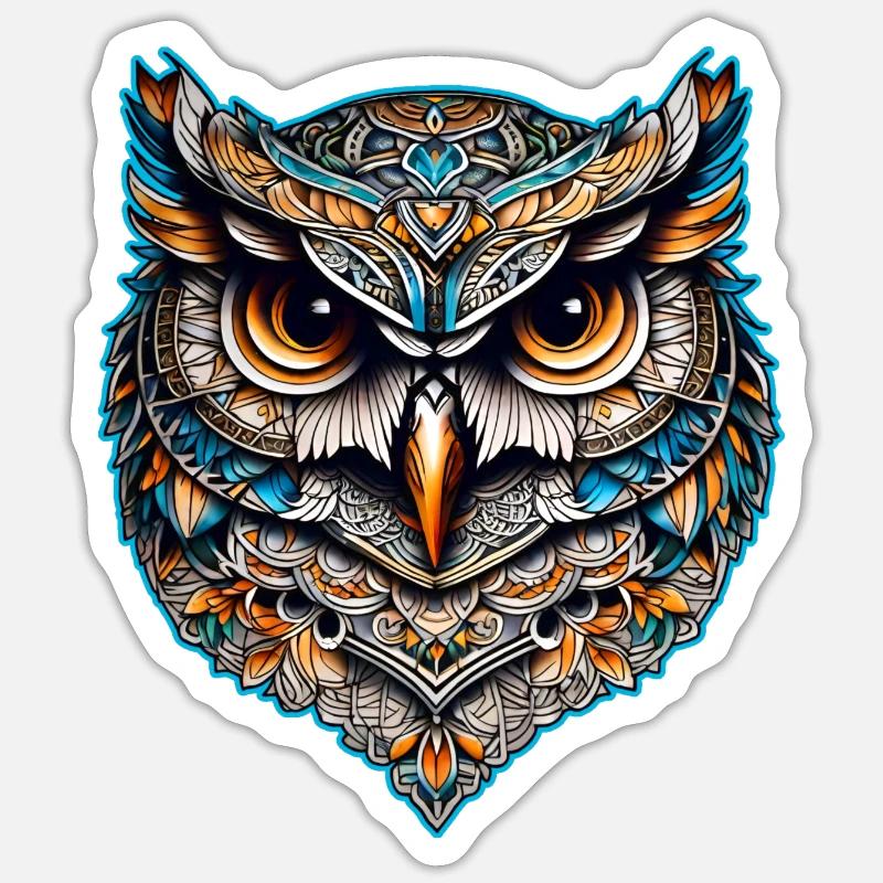 Cool Steampunk Owl Sticker size S (10 x 10 cm)