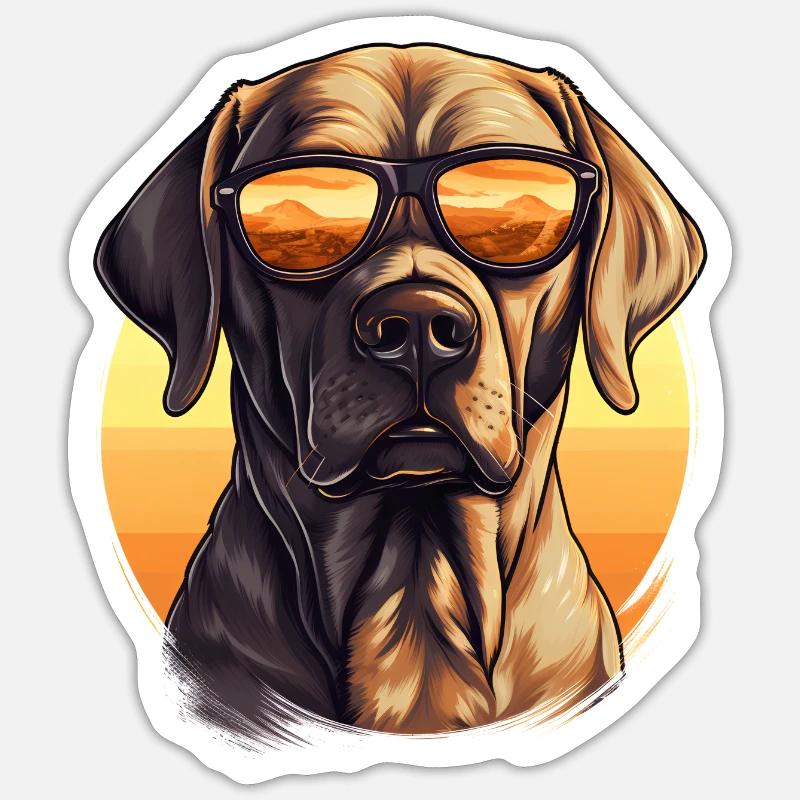 Labrador with sunglasses - Sticker size S (10 x 10 cm) - white matte