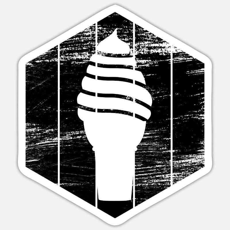Eiscreme - Sticker Größe S (10 x 10 cm) - Mattweiß