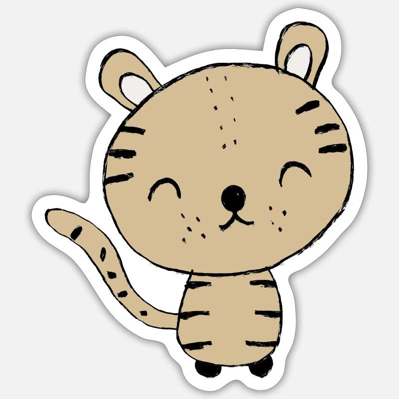 Tiger - Sticker Größe S (10 x 10 cm) - Mattweiß