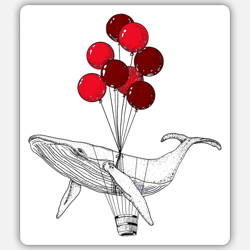 WAL AN LUFTBALLONS - Sticker Größe S (10 x 10 cm) - Mattweiß