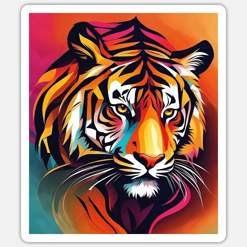 Tiger - Sticker size S (10 x 10 cm) - white matte