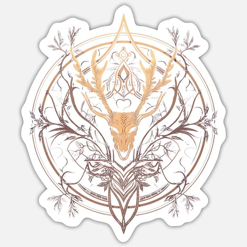 Dunkle Mächte, schauriger Schädel, gothic,nordisch - Sticker Größe S (10 x 10 cm) - Mattweiß