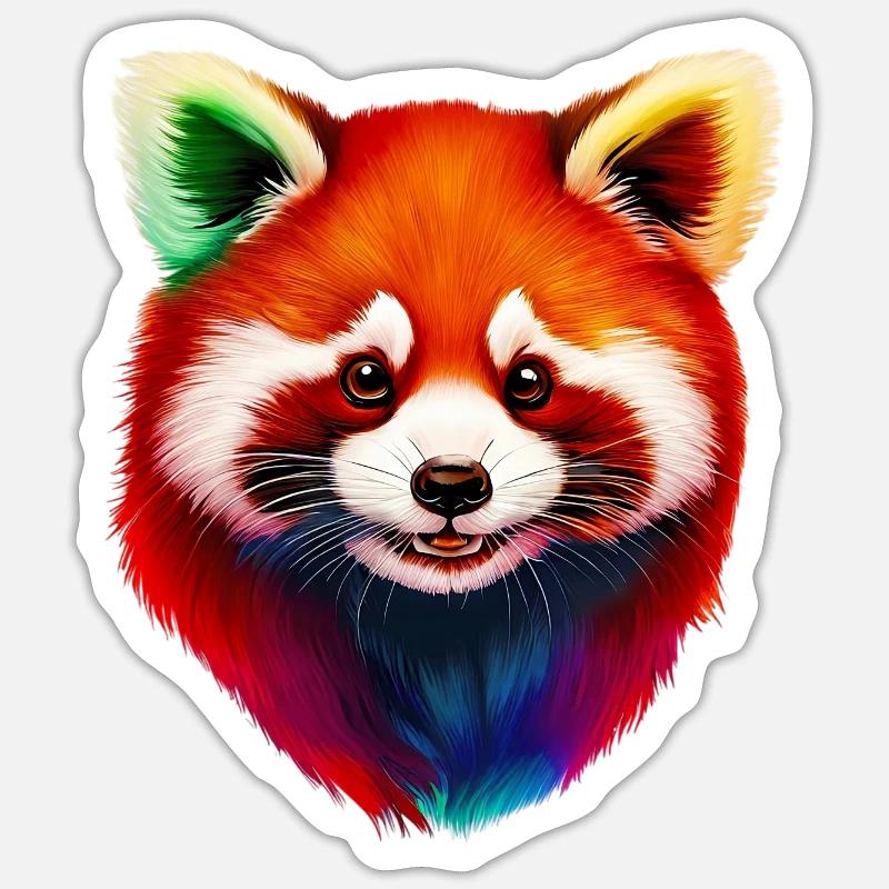 Red panda - Sticker size S (10 x 10 cm) - white matte